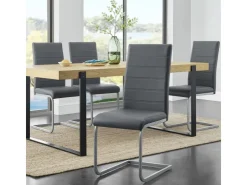 Juskys Freischwinger Stuhl Vegas 2er Set aus Kunstleder* Stühle