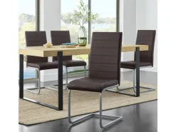 Juskys Freischwinger Stuhl Vegas 2er Set aus Kunstleder* Stühle