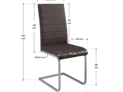 Juskys Freischwinger Stuhl Vegas 2er Set aus Kunstleder* Stühle