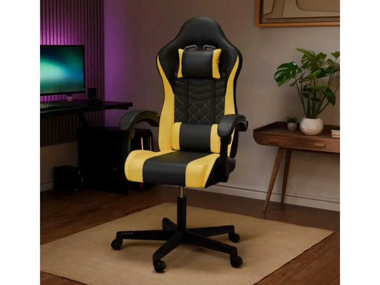 Juskys Gamingstuhl HyperSeat Schwarz/Gelb* Stühle