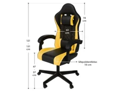 Juskys Gamingstuhl HyperSeat Schwarz/Gelb* Stühle