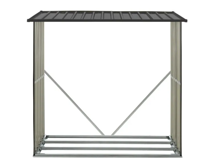 Juskys Holzunterstand Enno aus Stahl Grau* Holzregale
