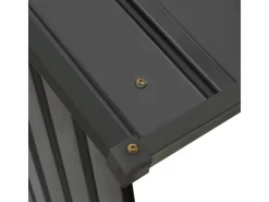 Juskys Holzunterstand Enno aus Stahl Grau* Holzregale