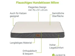 Juskys Hundebett Milow Orthopädisch Wendbar 76x51 cm