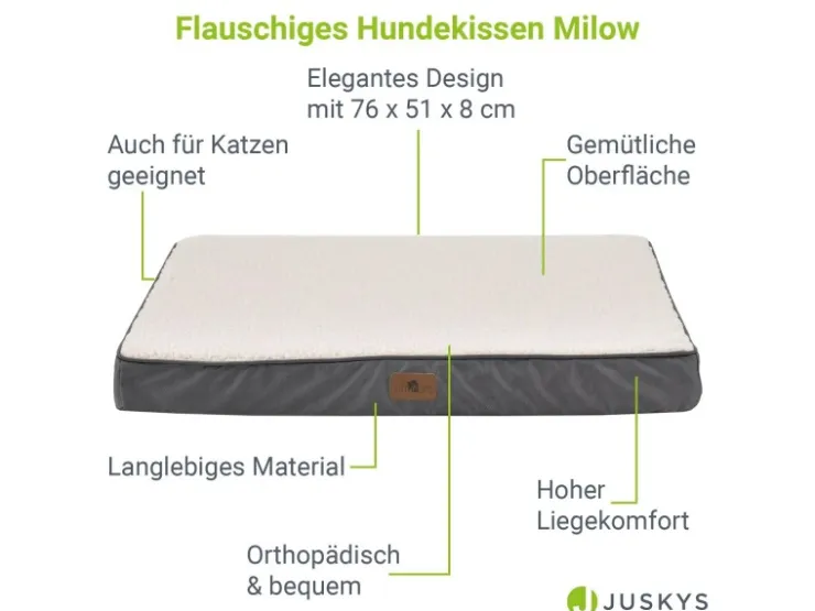 Juskys Hundebett Milow Orthopädisch Wendbar 76x51 cm