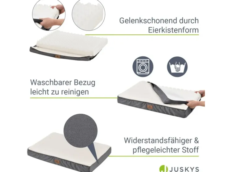 Juskys Hundebett Milow Orthopädisch Wendbar 76x51 cm