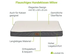 Juskys Hundebett Milow Orthopädisch Wendbar 92x69 cm* Kissen|Hundebedarf