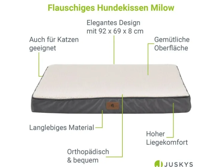 Juskys Hundebett Milow Orthopädisch Wendbar 92x69 cm* Kissen|Hundebedarf