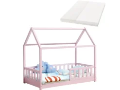 Juskys Kinderbett Marli 80 x 160 cm mit Matratze