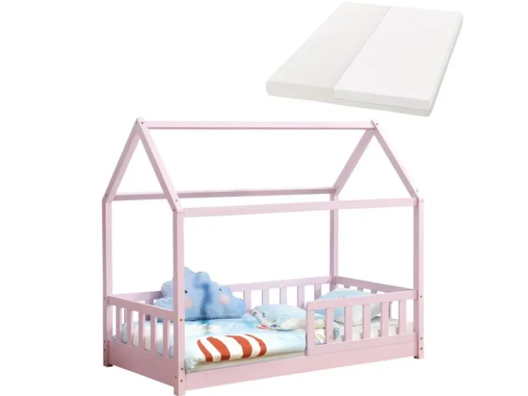 Juskys Kinderbett Marli 80 x 160 cm mit Matratze