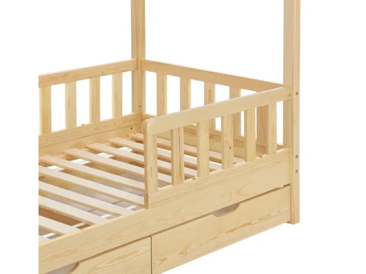 Juskys Kinderbett Marli 80 x 160 cm mit Bettkasten und Matratze