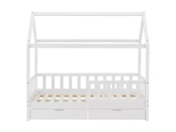 Juskys Kinderbett Marli 80 x 160 cm mit Bettkasten und Matratze