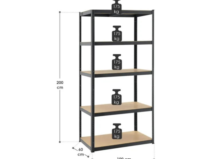 Juskys Lagerregal Basic 200 x 100 x 60 cm* Metallregale
