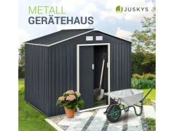 Juskys Metall Geräteschuppen Gerätehaus XL mit Satteldach in* Aufbewahrung