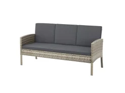 Juskys Polyrattan Gartenmöbel Sitzgruppe Turin Grau Meliert