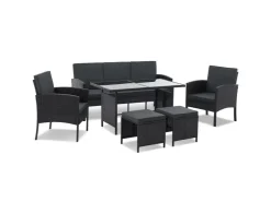 Juskys Polyrattan Gartenmöbel Sitzgruppe Turin* Hocker