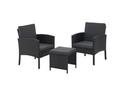 Juskys Polyrattan Gartenmöbel Sitzgruppe Turin* Hocker