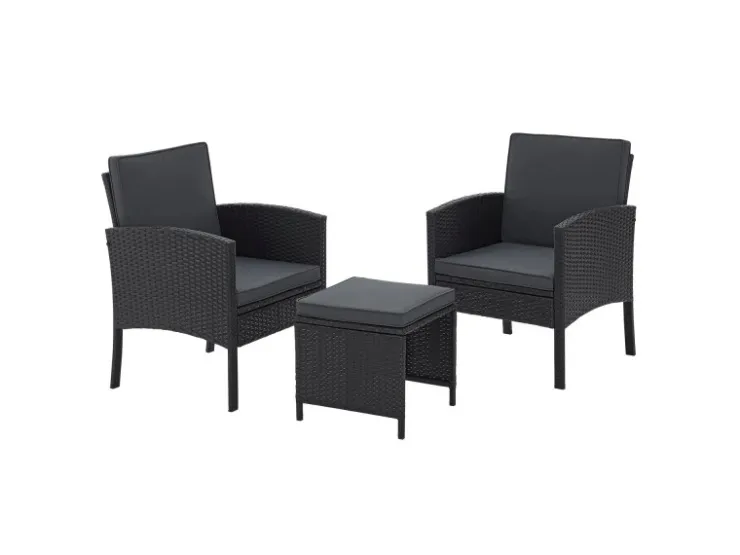 Juskys Polyrattan Gartenmöbel Sitzgruppe Turin* Hocker