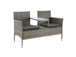 Juskys Polyrattan Gartenmöbel Sitzgruppe Monaco Grau Meliert und e Bezüge