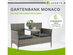 Juskys Polyrattan Gartenmöbel Sitzgruppe Monaco Grau Meliert und e Bezüge