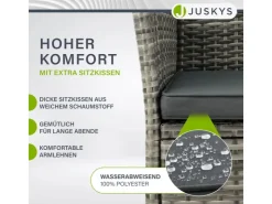 Juskys Polyrattan Gartenmöbel Sitzgruppe Monaco Grau Meliert und e Bezüge