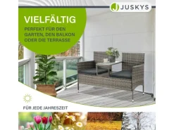 Juskys Polyrattan Gartenmöbel Sitzgruppe Monaco Grau Meliert und e Bezüge