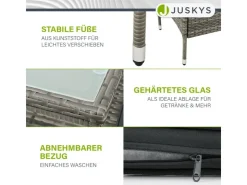 Juskys Polyrattan Gartenmöbel Sitzgruppe Monaco Grau Meliert und e Bezüge