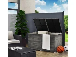 Juskys Polyrattan Gartenmöbel Auflagenbox Ikaria mit Innenplane in* Aufbewahrung|Kissen