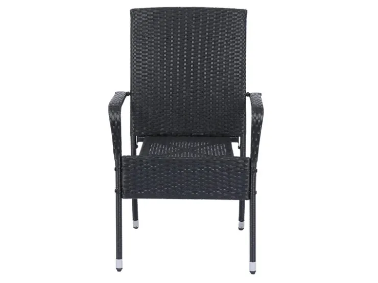Juskys Polyrattan Gartenstühle Yoro 4er Set Stapelbar mit Armlehnen* Stühle