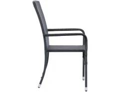 Juskys Polyrattan Gartenstühle Yoro 4er Set Stapelbar mit Armlehnen* Stühle