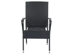 Juskys Polyrattan Gartenstühle Yoro 8er Set Stapelbar mit Armlehnen* Stühle