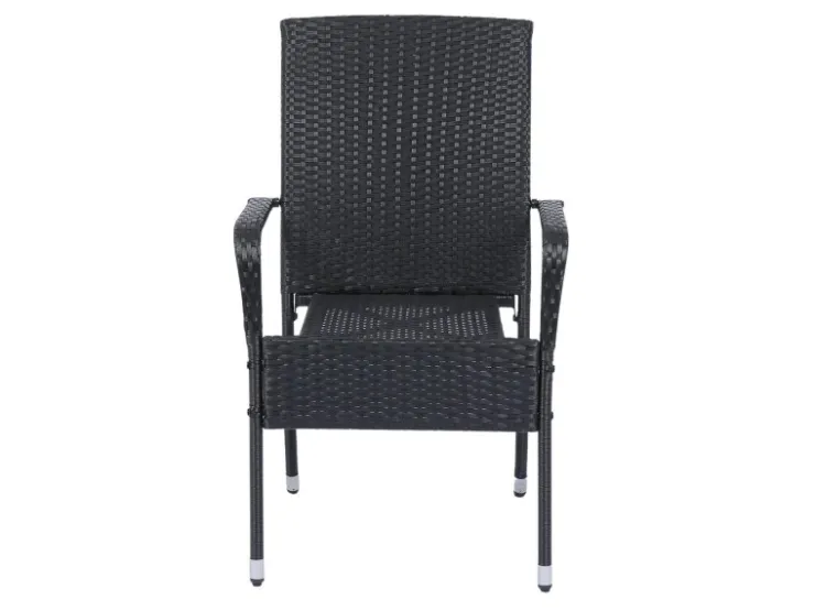 Juskys Polyrattan Gartenstühle Yoro 8er Set Stapelbar mit Armlehnen* Stühle