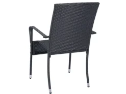 Juskys Polyrattan Gartenstühle Yoro 8er Set Stapelbar mit Armlehnen* Stühle