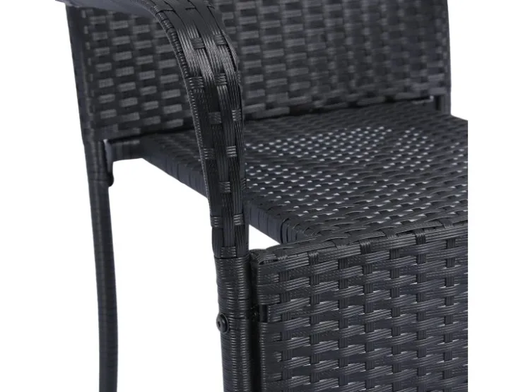 Juskys Polyrattan Gartenstühle Yoro 8er Set Stapelbar mit Armlehnen* Stühle