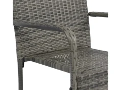 Juskys Polyrattan Gartenstühle Yoro 4er Set Stapelbar mit Armlehnen Grau Meliert* Stühle