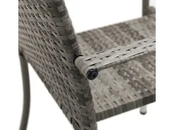Juskys Polyrattan Gartenstühle Yoro 4er Set Stapelbar mit Armlehnen Grau Meliert* Stühle