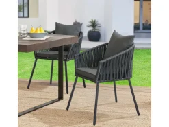 Juskys Rope Stühle 2er Set mit Sitz und Rückenkissen