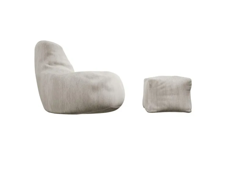 Juskys Sitzsack Chillex mit Hocker L in Stoff Cord