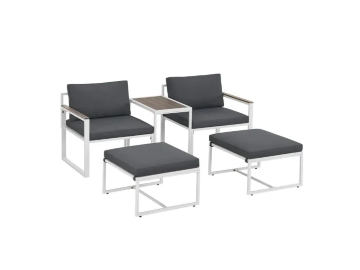 Juskys Sofa Set Gartenmöbel Bari mit Bezügen in Dunkelgrau* Sofas