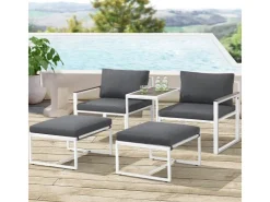 Juskys Sofa Set Gartenmöbel Bari mit Bezügen in Dunkelgrau* Sofas