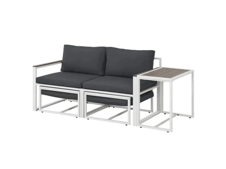 Juskys Sofa Set Gartenmöbel Bari mit Bezügen in Dunkelgrau* Sofas