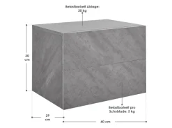 Juskys Wandschrank Nachttisch 40x29x30 cm mit 2 Schubladen optik* Schweberegale
