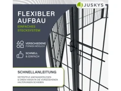 Juskys Welpenauslauf Plus aus Metall mit Doppelt Verriegelbarer Tür 8 Teilig* Kleintierbedarf