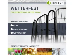 Juskys Welpenauslauf Plus aus Metall mit Doppelt Verriegelbarer Tür 8 Teilig* Kleintierbedarf
