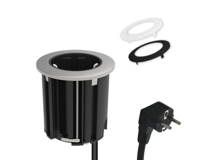kalb Einbausteckdose 230VAC Tischsteckdose 54mm Rund Für Montage In Und An Möbeln mit EU-Stecker* Sideboards