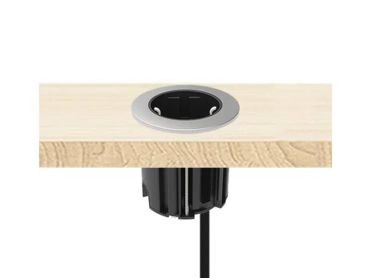 kalb Einbausteckdose 230VAC Tischsteckdose 54mm Rund Für Montage In Und An Möbeln mit EU-Stecker* Sideboards