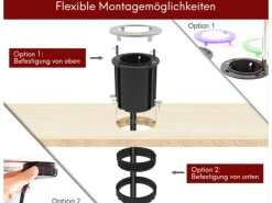 kalb Einbausteckdose 230VAC Tischsteckdose 54mm Rund Für Montage In Und An Möbeln mit EU-Stecker* Sideboards
