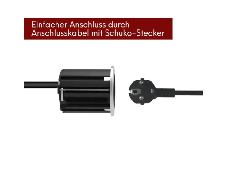 kalb Einbausteckdose 230VAC Tischsteckdose 54mm Rund Für Montage In Und An Möbeln mit EU-Stecker* Sideboards