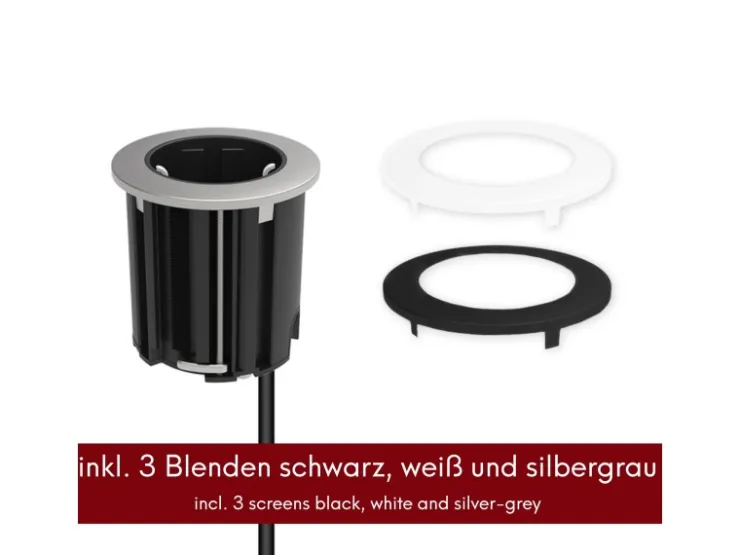 kalb Einbausteckdose 230VAC Tischsteckdose 54mm Rund Für Montage In Und An Möbeln mit EU-Stecker* Sideboards