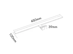 kalb LED Badleuchte Spiegellampe Aufbauleuchte für Spiegel Schrank Oder Wand 230VAC IP44 Chrom 4000K 45cm Länge* Schränke